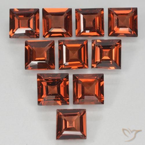 3.94 ctw Red Pyrope Garnet Stones, Natural Pyrope Garnet in Square Facet Shape for Sale
