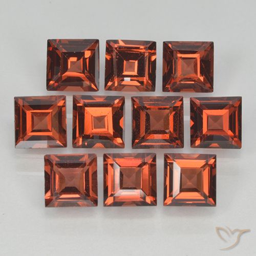 4.18ctw Natural Sangria Red Pyrope Garnet, Square, VVS-VS