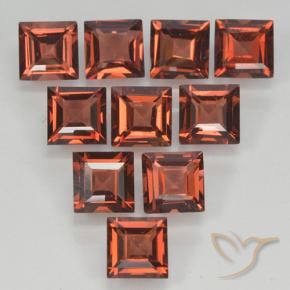 4.28 ctw Red Pyrope Garnet Stones, Natural Pyrope Garnet in Square Step-Cut Shape for Sale