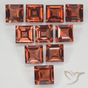 3.84 ctw Red Pyrope Garnet Stones, Natural Pyrope Garnet in Square Step-Cut Shape for Sale