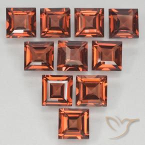 4.07 ctw Red Pyrope Garnet Stones, Natural Pyrope Garnet in Square Step-Cut Shape for Sale