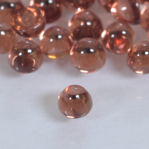 红橙色 镁铝榴石 Gem - 0.1ct 圆形凸面型 (ID: 499995)