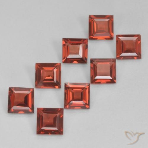 2.94 ctw Red Pyrope Garnet Stones, Natural Pyrope Garnet in Square Facet Shape for Sale