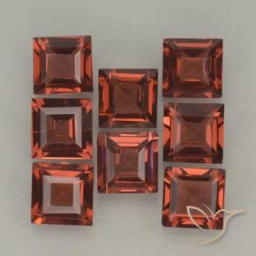 3.16 ctw Red Pyrope Garnet Stones, Natural Pyrope Garnet in Square Facet Shape for Sale