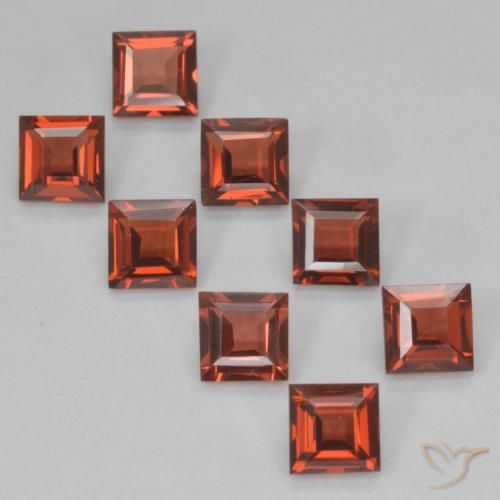3.5 ct Square Cut Pyrope Garnet, 4.1 x 4.1 mm From Mozambique, Photo A