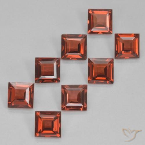 3.50 ctw Red Pyrope Garnet Stones, Natural Pyrope Garnet in Square Facet Shape for Sale