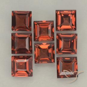 3.52 ctw Red Pyrope Garnet Stones, Natural Pyrope Garnet in Square Step-Cut Shape for Sale