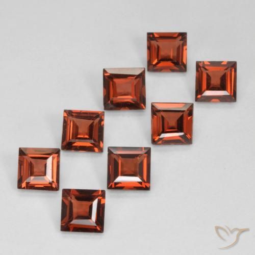 3.22 ctw Red Pyrope Garnet Stones, Natural Pyrope Garnet in Square Facet Shape for Sale