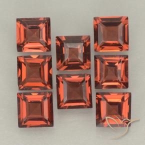 3.42 ctw Red Pyrope Garnet Stones, Natural Pyrope Garnet in Square Step-Cut Shape for Sale