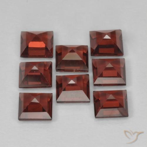 Pyrope Garnet Gemstones in 4 x 4 mm (calibrated) Size for Sale, Pyrope Garnet Stones in Deep Scarlet Red Color