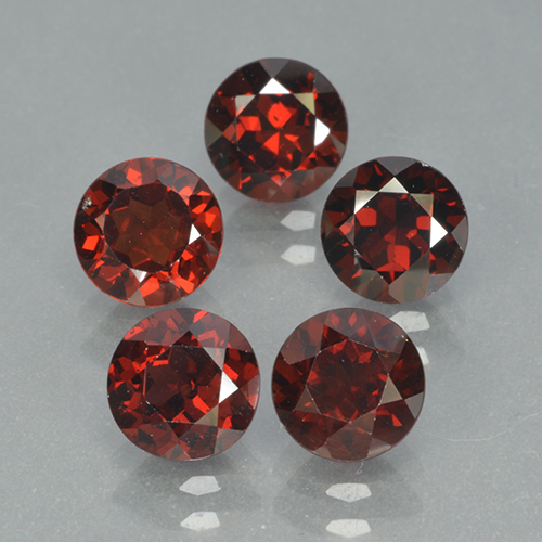 1.2ct (5 pcs) Deep Red Pyrope Gems from Mozambique