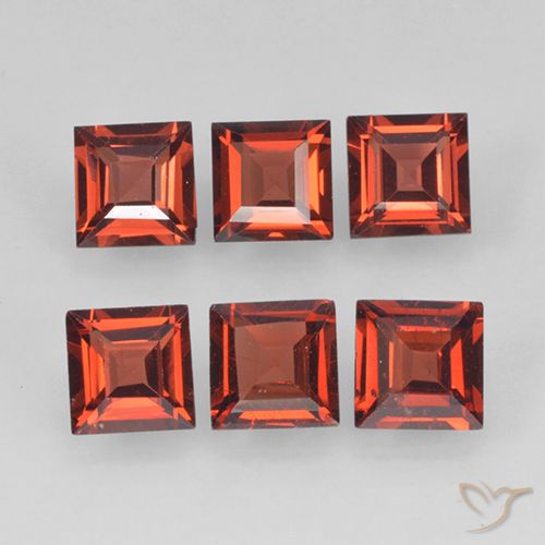 2.41 ct Square Cut Pyrope Garnet, 4.1 x 4.1 mm From Mozambique, Photo A