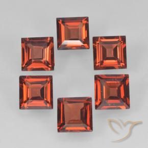 2.41 ctw Red Pyrope Garnet Stones, Natural Pyrope Garnet in Square Step-Cut Shape for Sale