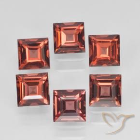 2.63 ctw Red Pyrope Garnet Stones, Natural Pyrope Garnet in Square Step-Cut Shape for Sale