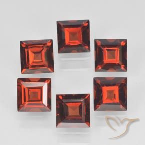 2.74 ctw Red Pyrope Garnet Stones, Natural Pyrope Garnet in Square Step-Cut Shape for Sale