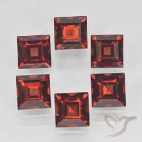 2.96 ctw Red Pyrope Garnet Stones, Natural Pyrope Garnet in Square Step-Cut Shape for Sale