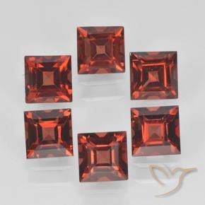 2.84 ctw Red Pyrope Garnet Stones, Natural Pyrope Garnet in Square Step-Cut Shape for Sale
