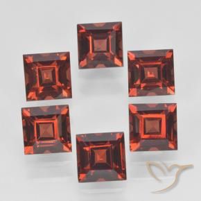 3.10 ctw Red Pyrope Garnet Stones, Natural Pyrope Garnet in Square Step-Cut Shape for Sale