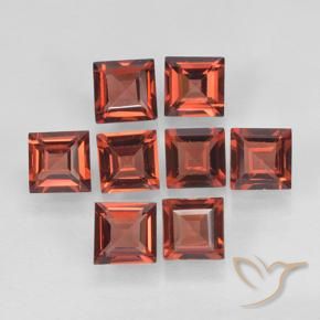 2.98 ctw Red Pyrope Garnet Stones, Natural Pyrope Garnet in Square Step-Cut Shape for Sale