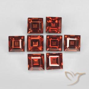 3.56 ctw Red Pyrope Garnet Stones, Natural Pyrope Garnet in Square Step-Cut Shape for Sale