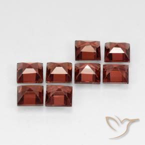 Pyrope Garnet Gemstones in 4 x 4 mm (calibrated) Size for Sale, Pyrope Garnet Stones in Medium Red Color