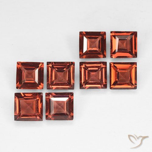 3.14ctw Natural Brick Red Pyrope Garnet, Square, VVS-VS