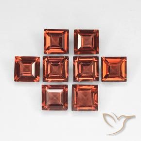 3.14 ctw Red Pyrope Garnet Stones, Natural Pyrope Garnet in Square Step-Cut Shape for Sale