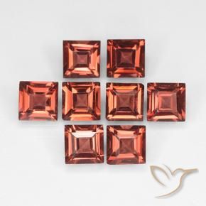 3.42 ctw Red Pyrope Garnet Stones, Natural Pyrope Garnet in Square Step-Cut Shape for Sale
