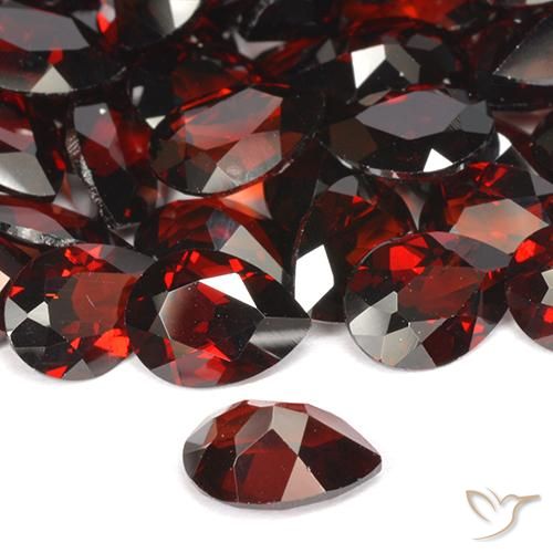 Pyrope Garnet Gemstones in 7 x 5 mm (calibrated) Size for Sale, Pyrope Garnet Stones in Dark Red Color