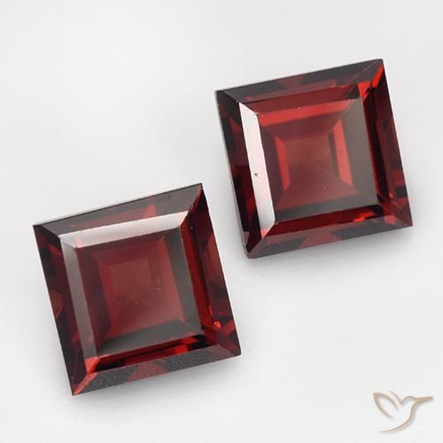 4.37 ctw Red Pyrope Garnet Stones, Natural Pyrope Garnet in Square Step-Cut Shape for Sale