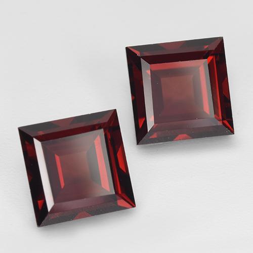 Rojo oscuro Granate Piropo Gema - 2.2ct Corte cuadrado step (ID: 513481)