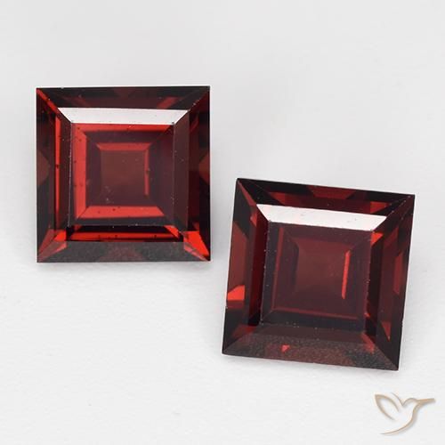 4.24 ct Square Cut Pyrope Garnet, 7 x 6.9 mm From Mozambique, Photo A