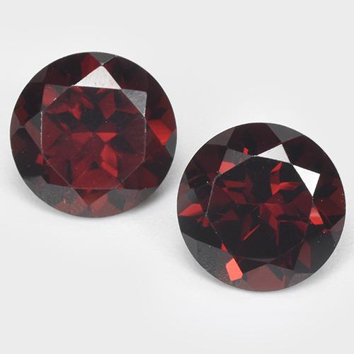 3.44 ctw Red Pyrope Garnet Stones, Natural Pyrope Garnet in Round Facet Shape for Sale