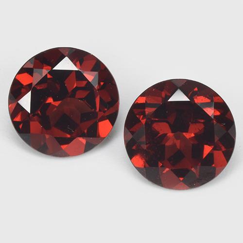 tiefrot Pyrop-Granat Edelstein - 1.6ct Rund Facettenschliff (ID: 513496)