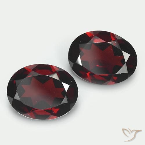3.85 ctw Red Pyrope Garnet Stones, Natural Pyrope Garnet in Oval Facet Shape for Sale