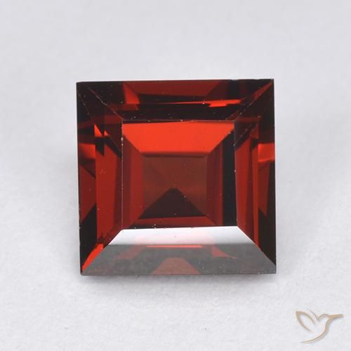 Rojo sangre intenso Granate Piropo Gema - 2ct Corte cuadrado step (ID: 513518)