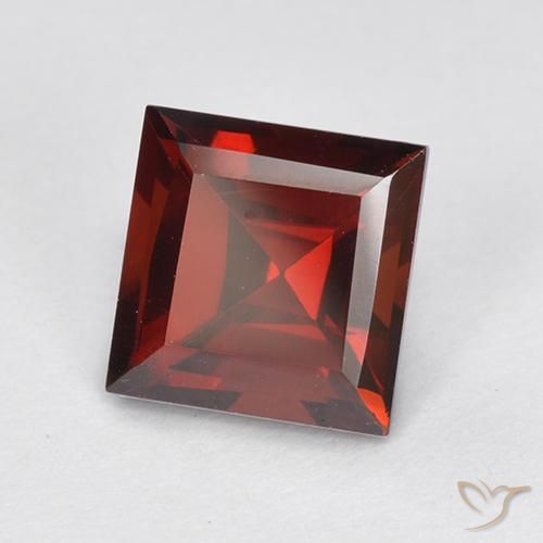 2.29 ct Red Pyrope Garnet Stone, Natural Pyrope Garnet in Square Step-Cut Shape for Sale