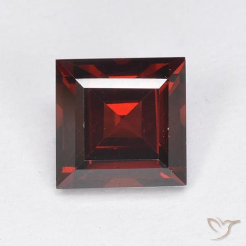 2.29 ct Red Pyrope Garnet Stone, Natural Pyrope Garnet in Square Step-Cut Shape for Sale
