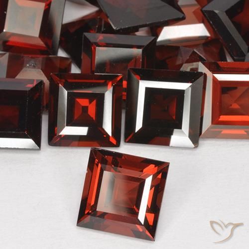 14.55 ctw Red Pyrope Garnet Stones, Natural Pyrope Garnet in Square Step-Cut Shape for Sale