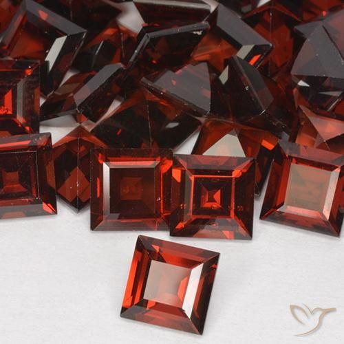 10.26 ctw Red Pyrope Garnet Stones, Natural Pyrope Garnet in Square Step-Cut Shape for Sale
