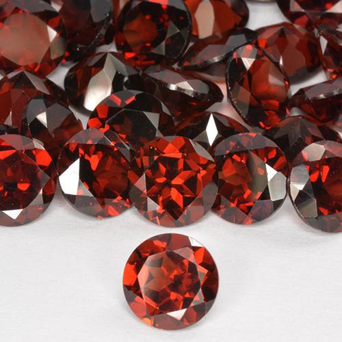 1.65 ct Red Pyrope Garnet Stone, Natural Pyrope Garnet in Round Facet Shape for Sale