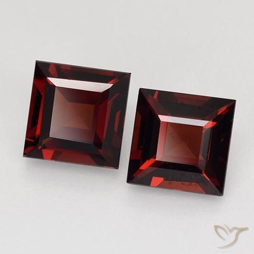 2.79 ctw Red Pyrope Garnet Stones, Natural Pyrope Garnet in Square Step-Cut Shape for Sale