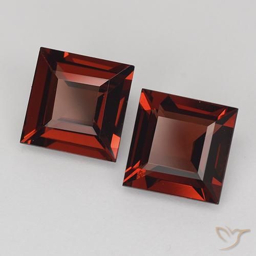 2.49 ctw Red Pyrope Garnet Stones, Natural Pyrope Garnet in Square Step-Cut Shape for Sale