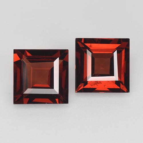 Rojo sangre intenso Granate Piropo Gema - 1.4ct Corte cuadrado step (ID: 515383)