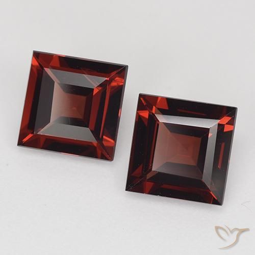 2.55 ctw Red Pyrope Garnet Stones, Natural Pyrope Garnet in Square Step-Cut Shape for Sale