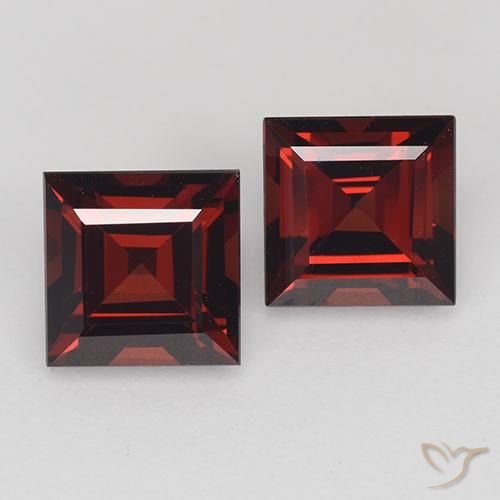 3.13 ct Square Cut Pyrope Garnet, 6.2 x 6.2 mm From Madagascar, Photo A