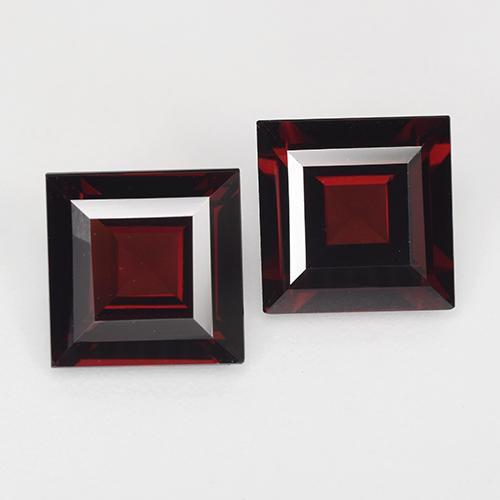 Rojo oscuro Granate Piropo Gema - 2.7ct Corte cuadrado step (ID: 515556)