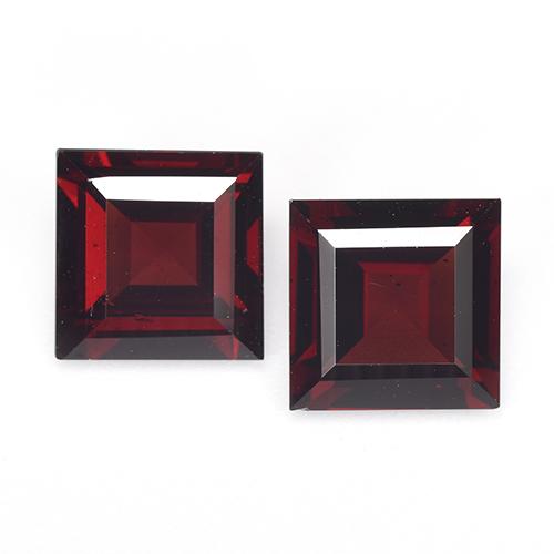 5.63 ctw Red Pyrope Garnet Gemstones, Pyrope Garnet Gems in Square Step-Cut Shape for Sale.