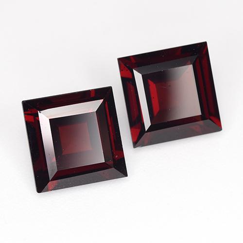 5.63 ctw Red Pyrope Garnet Stones, Natural Pyrope Garnet in Square Step-Cut Shape for Sale