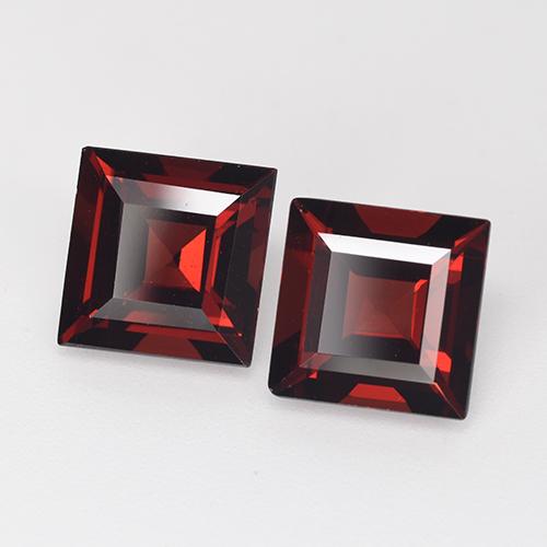 5.53 ctw Red Pyrope Garnet Gemstones, Pyrope Garnet Gems in Square Step-Cut Shape for Sale.